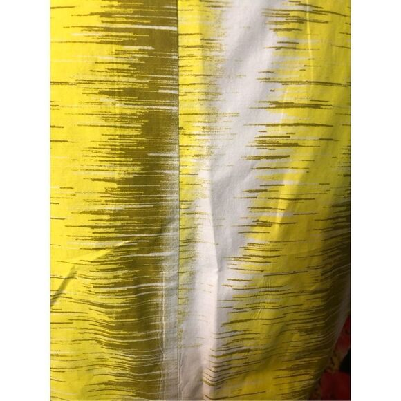 Larry Levine yellow white and beige print sheath dress fully lined - Picture 14 of 14